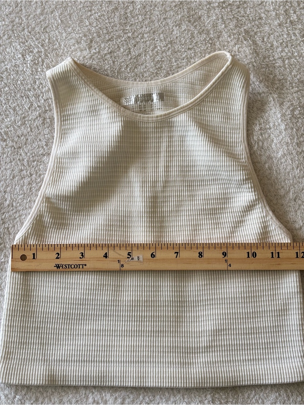 Forever 21 Cream Ribbed  Racerback Crop Tank Top - Picture 7 of 10